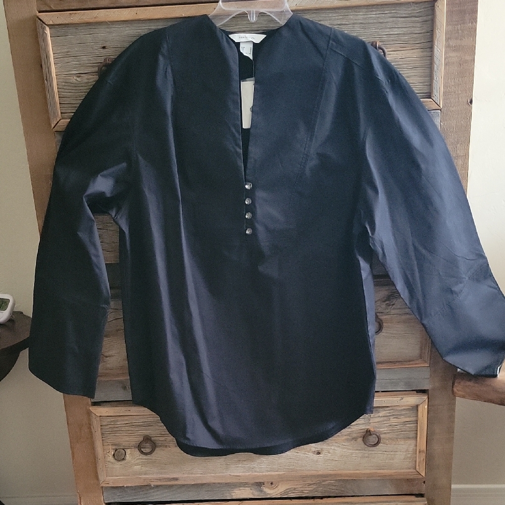 H&M Edition Black Blouse with Button Detail